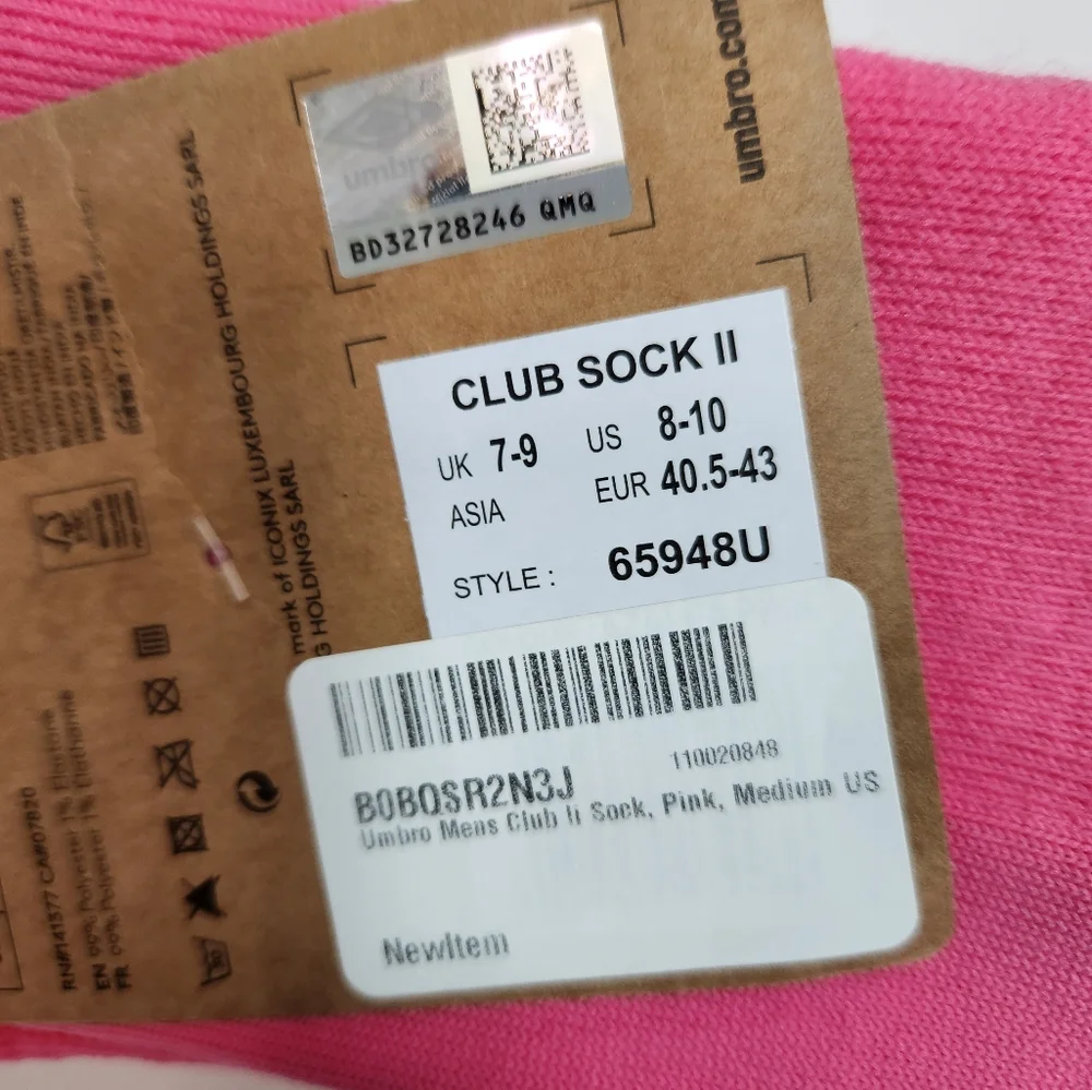 Umbro soccer socks 8-10 adults NWT‎ pink